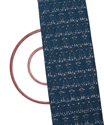 teal blue leaf pattern crosia fabic b145 3821